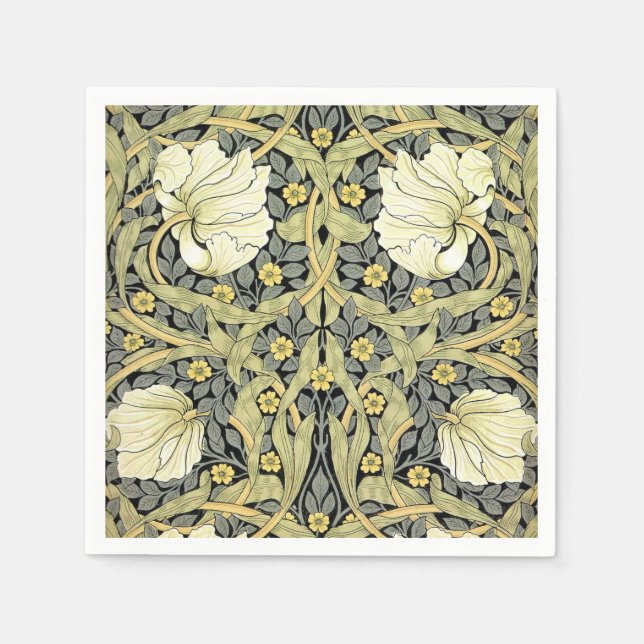 Serviette En Papier Tulipes Pimpernel Art Botanique de William Morris (Devant)