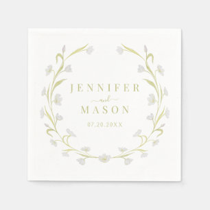 Serviette En Papier Tulipes vertes d'olive Papier Mariage floral servi