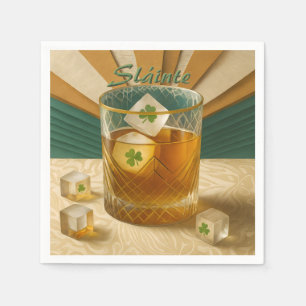 Serviette En Papier Tumbler de whiskey irlandais Shamrock Ice "Sláinte