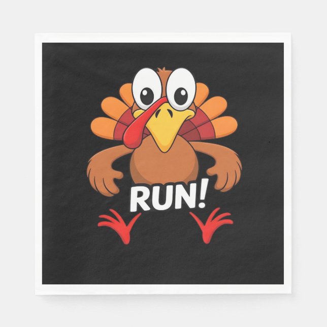 Serviette En Papier Turquie courir Thanksgiving en T-shirt classique (Devant)