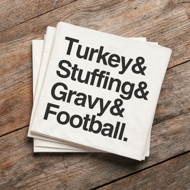 Serviette En Papier Turquie & farce & Gravité & Football Thanksgiving (Créateur téléchargé)