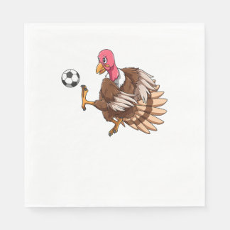Serviette En Papier Turquie Football Thanksgiving Turquie Jouer Au Foo