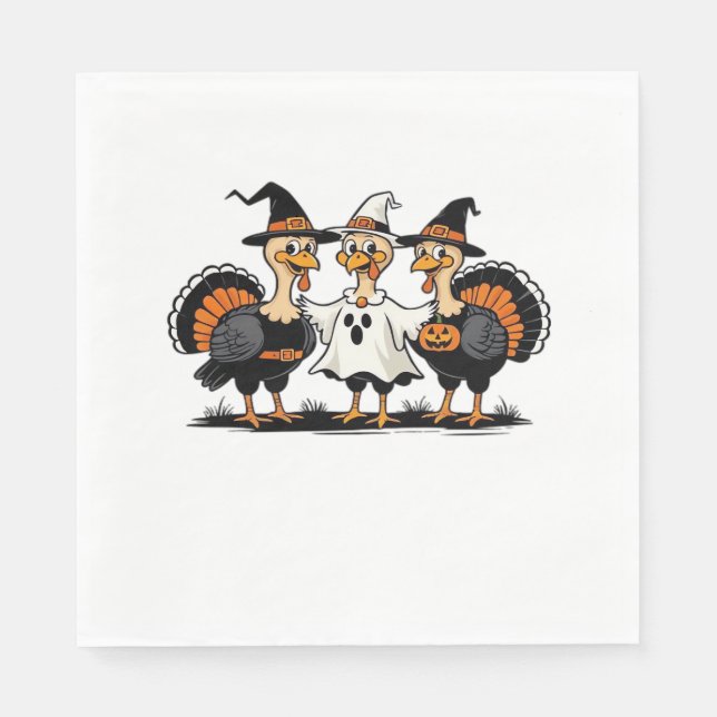 Serviette En Papier Turquie Halloween Boo, Thanksgiving Turquie, Éffra (Devant)