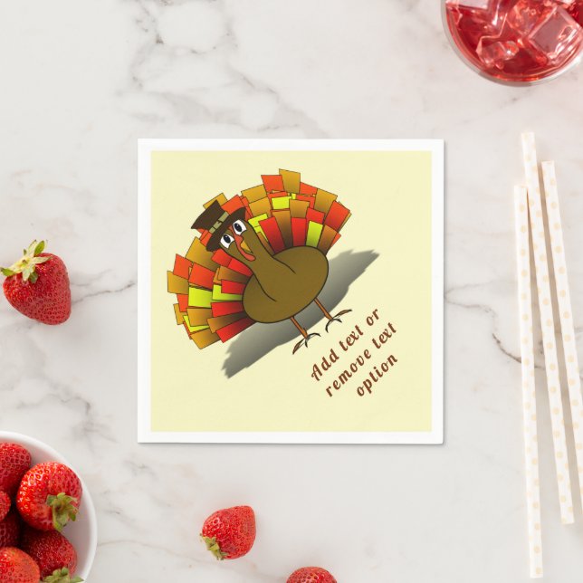 Serviette En Papier Turquie pèlerin Thanksgiving (En situation)