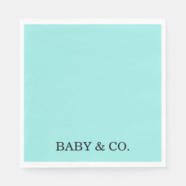 Serviette En Papier Turquoise Baby & Co. Baby Shower Paper Plate (Devant)