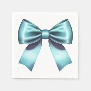 Serviette En Papier Turquoise Bleu Nœud Élégant Mariage Shower de Mari