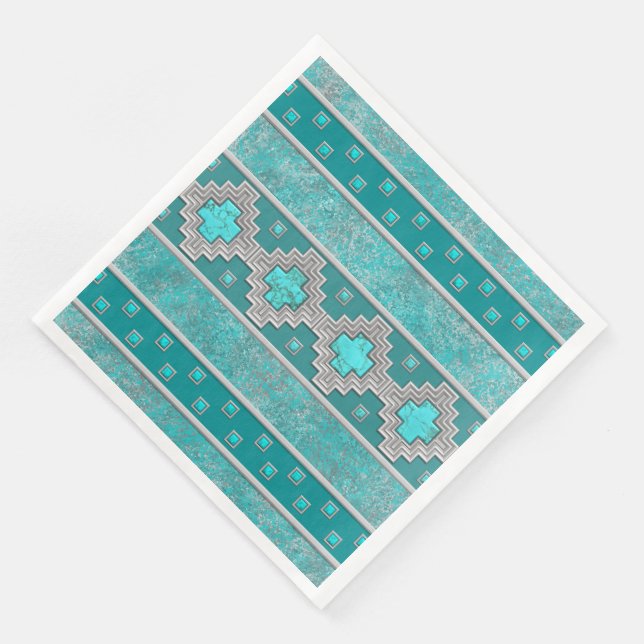 Serviette En Papier Turquoise du sud-ouest (Coin)