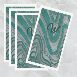 Serviette En Papier Turquoise et gris naturel moderne Abstrait