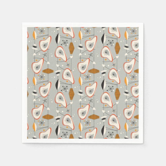 Serviette En Papier Turquoise géométrique et Motif bleu (Devant)