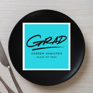 Serviette En Papier Turquoise Moderne Dashed Graduation