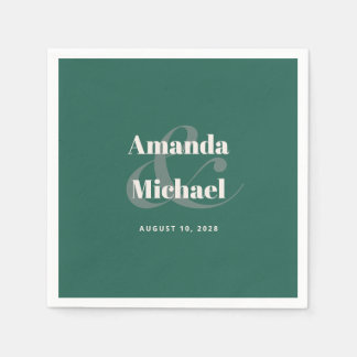Serviette En Papier Turquoise simple minimaliste moderne Mariage