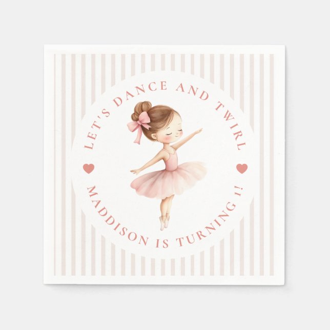 Serviette En Papier Tutu Ballerina Ballet Dancer Girl Birthday (Devant)