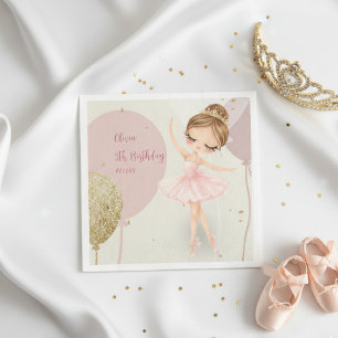 Serviette En Papier Tutu Ballerine Danseuse Classique Fille Rose Anniv
