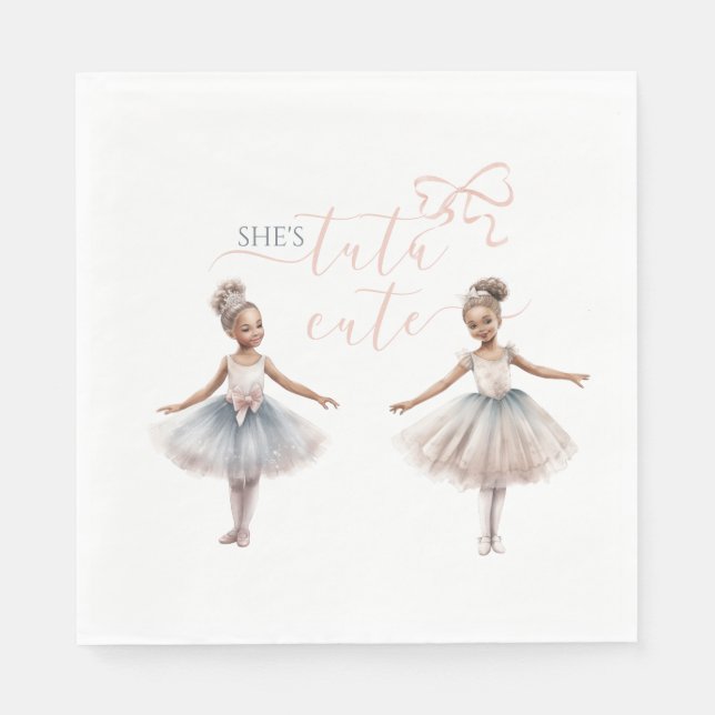 Serviette En Papier Tutu Cute Elegant Ballerina Aquarelle Anniversaire (Devant)