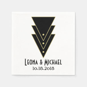 Serviette En Papier Tuxedo Art Déco Moderne