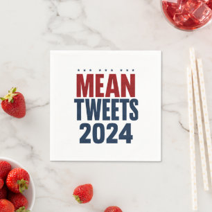 Serviette En Papier Tweets moyens 2024 Élection drôle Trump