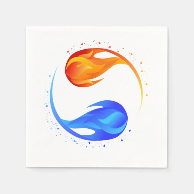 Serviette En Papier Twin Flame Mariage-Thème - Blanc- (Devant)