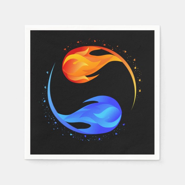 Serviette En Papier Twin Flame Mariage-Thème - Noir- (Devant)