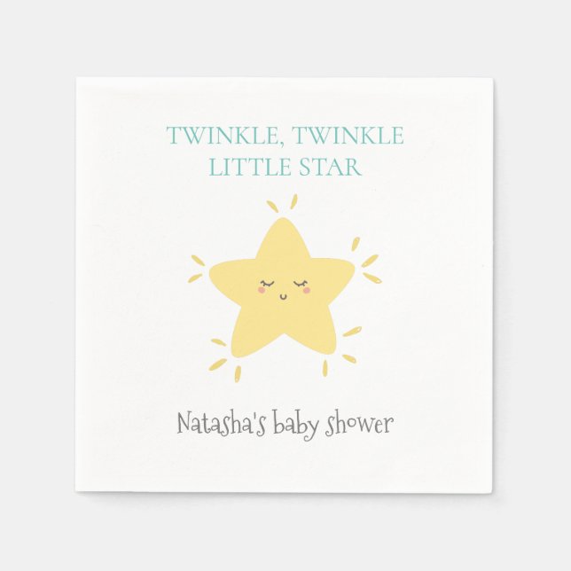Serviette En Papier Twinkle Little Star Nursery Rhyme Baby shower (Devant)