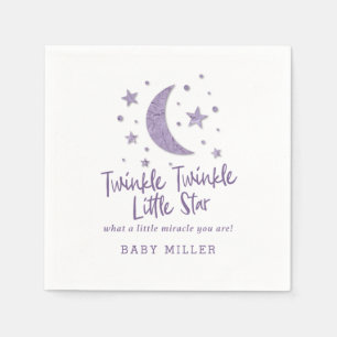 Serviette En Papier Twinkle Little Stars Lavender Baby shower