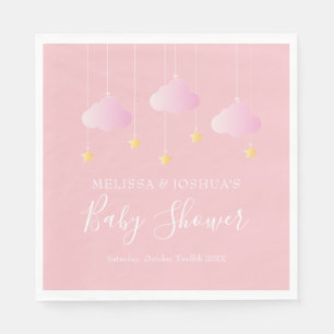 Serviette En Papier Twinkle petit baby shower étoile rose doux