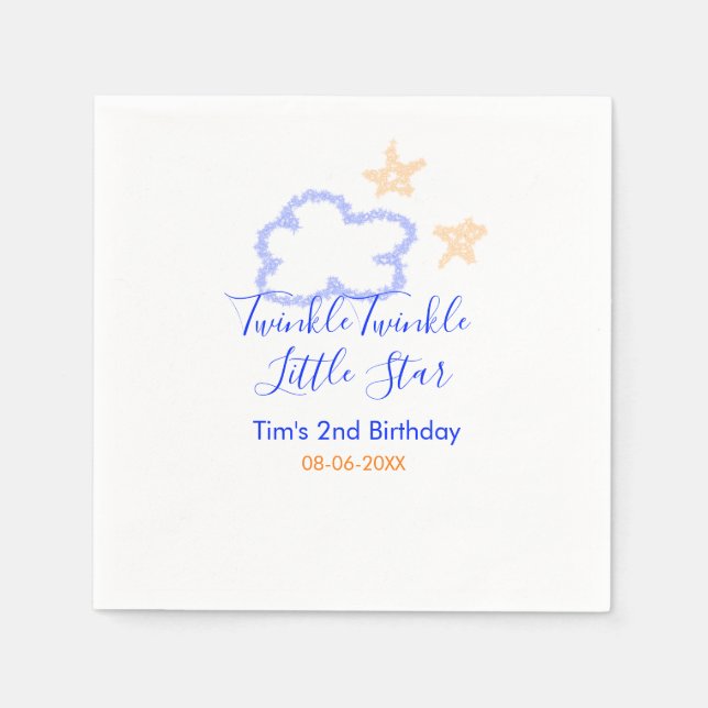 Serviette En Papier Twinkle scintillement petite étoile anniversaire v (Devant)