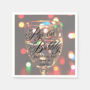 Serviette En Papier Twinkle Sparkle Bokeh Light Champagne Glass Custom