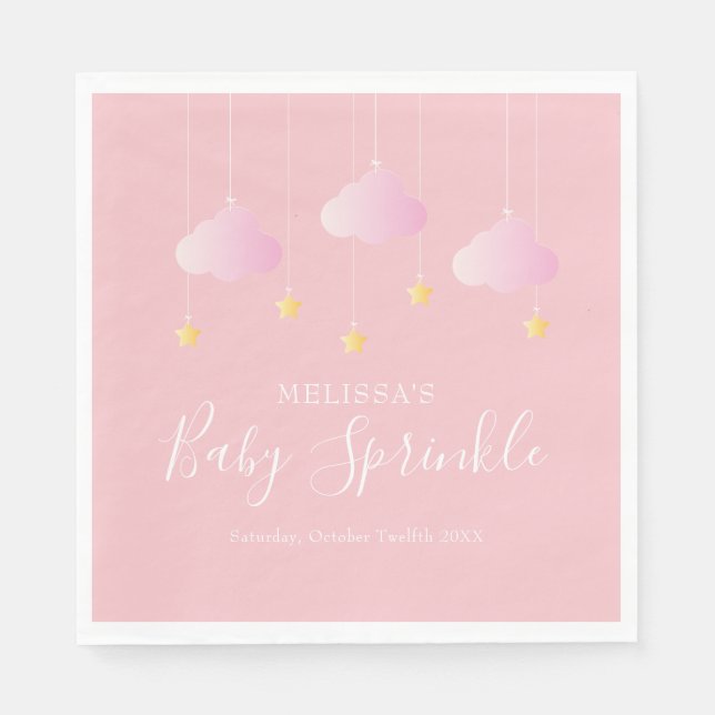 Serviette En Papier Twinkle sprinkle petite étoile bébé fille douche r (Devant)