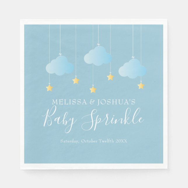 Serviette En Papier Twinkle Sprinkle Petite Étoile Bleue Bébé Sprinkle (Devant)