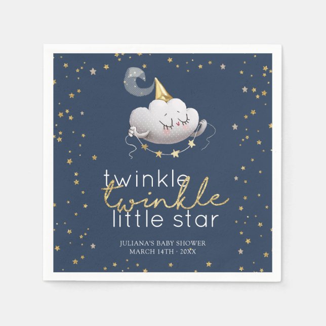 Serviette En Papier Twinkle Twinkle Little Star Baby shower (Devant)