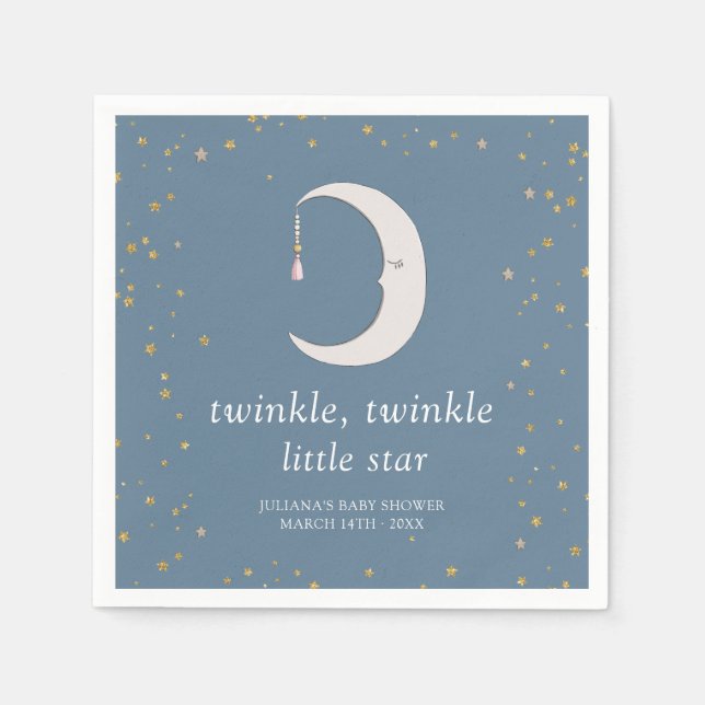 Serviette En Papier Twinkle Twinkle Little Star Baby shower (Devant)