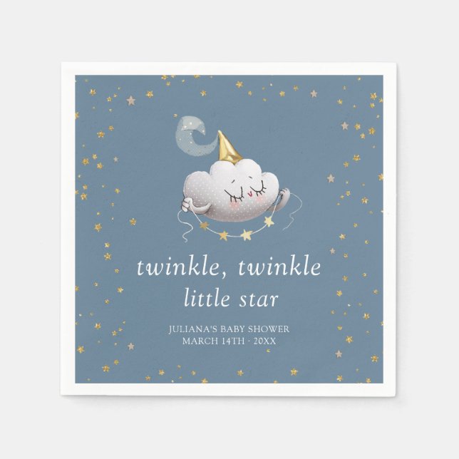 Serviette En Papier Twinkle Twinkle Little Star Baby shower (Devant)