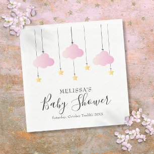Serviette En Papier Twinkle Twinkle Little Star Baby Shower Fille Rose
