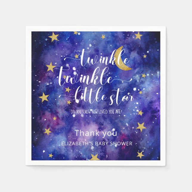 Serviette En Papier Twinkle Twinkle Little Star Baby shower Galaxy (Devant)