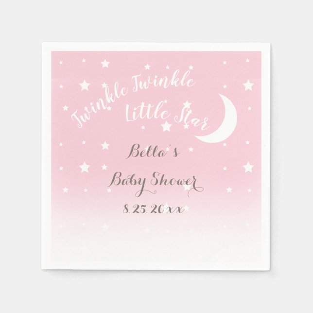 Serviette En Papier Twinkle Twinkle Little Star Papier rose serviettes (Devant)