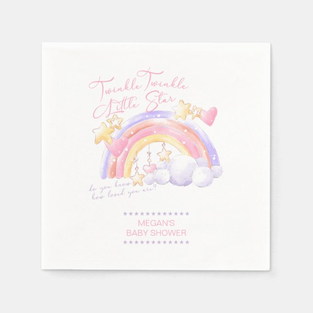 Serviette En Papier Twinkle Twinkle Little Star Rainbow Baby shower (Devant)