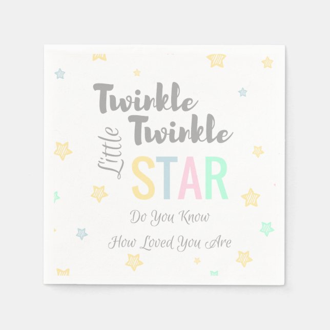 Serviette En Papier Twinkle Twinkle Little Star Thème - Papier Napkins (Devant)