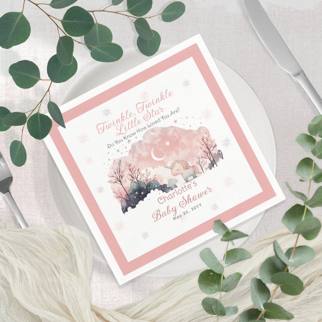 Serviette En Papier Twinkle Twinkle Little Star Unicorn Baby shower (Créateur téléchargé)