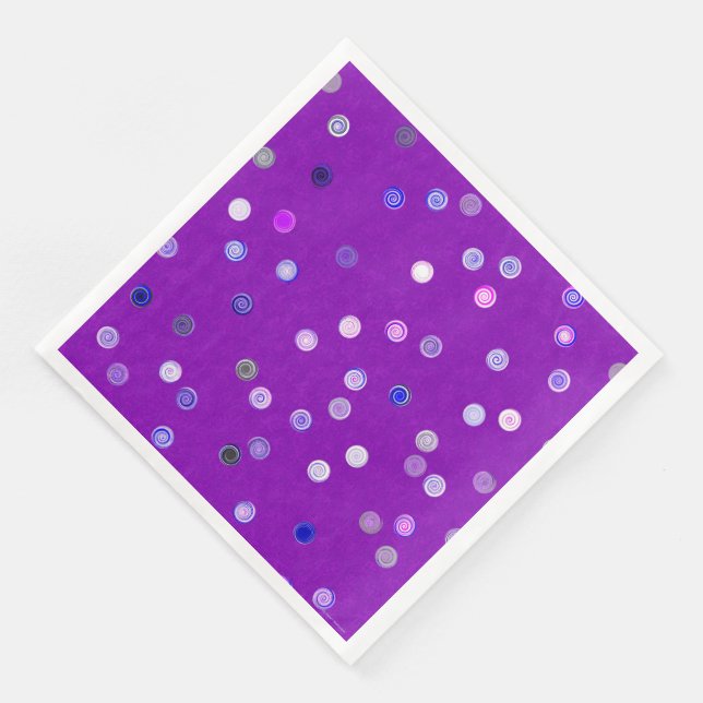 Serviette En Papier Twisty Polka Dot Spiral Purple Paper Party Napkins (Coin)
