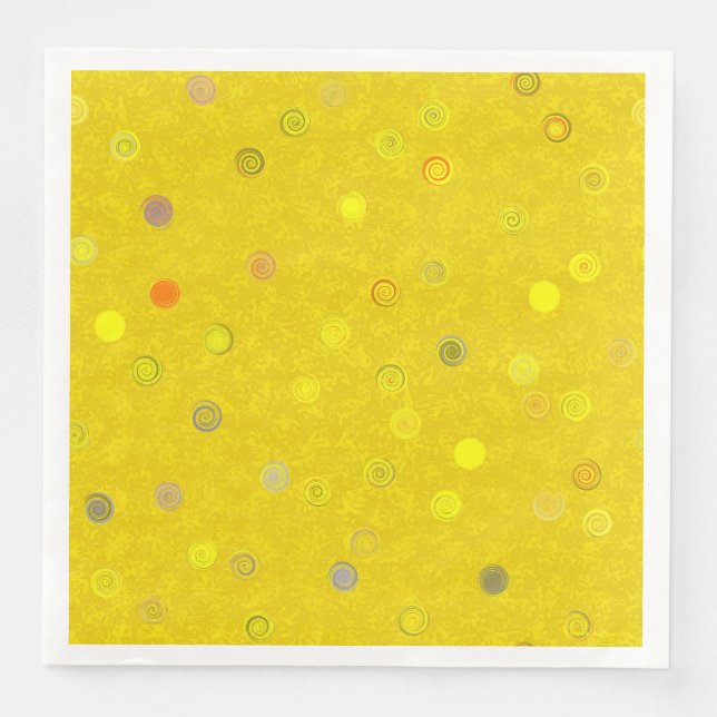 Serviette En Papier Twisty Polka Dot Spiral Yellow Paper Party Napkins (Devant)