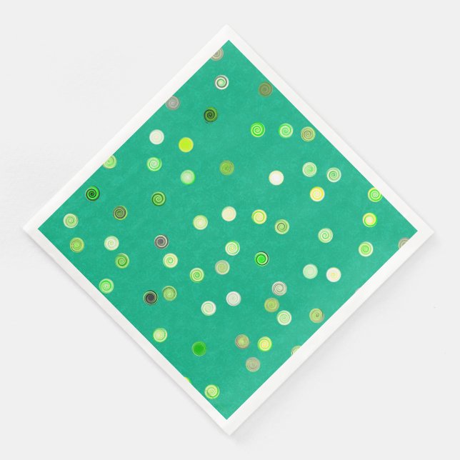 Serviette En Papier Twisty Polka Dot Spirals Green Paper Party Napkins (Coin)