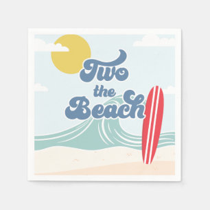 Serviette En Papier Two Beach Surf Beach 2e anniversaire