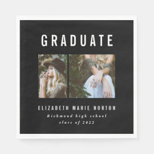 Serviette En Papier Type graduation multi photo noir et blanc