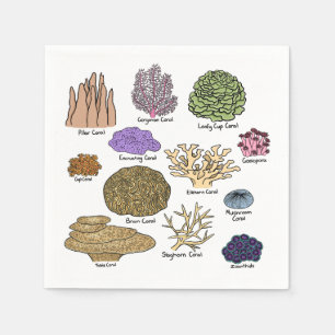 Serviette En Papier Types de corail