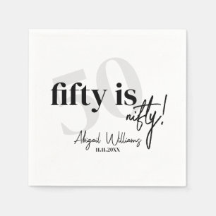 Serviette En Papier Typographie audacieuse avec Calligraphie 50ème ann