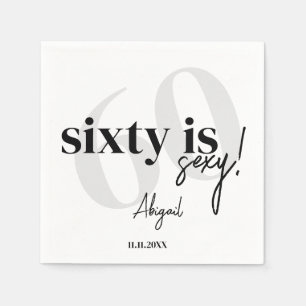 Serviette En Papier Typographie audacieuse avec Calligraphie 60ème ann