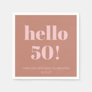 Serviette En Papier Typographie audacieuse Terracotta Blush Anniversai