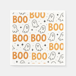 Serviette En Papier Typographie BOO Fantômes blancs ludiques Halloween