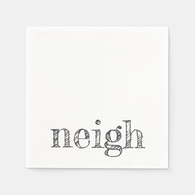 Serviette En Papier typographie de cheval neigh pet lover grange poney (Devant)