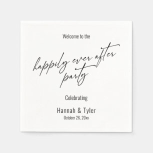 Serviette En Papier Typographie de fête élégante et simple pour un bon